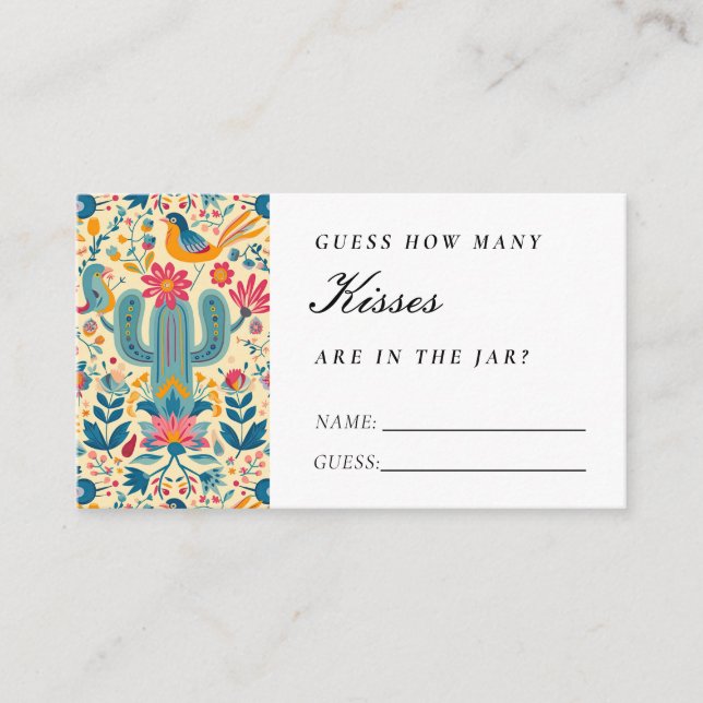 Carte D'accompagnement Fête mexicaine Combien de baisers Fête des mariées (Devant)