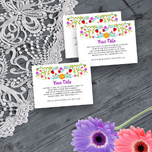 Carte D'accompagnement Fête Mexicaine Florale Noir Blanc Réception