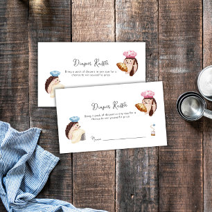 Carte D'accompagnement Fête Prénatale Bébé Cuisinier Boulanger Hérisson C