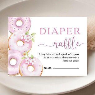 Carte D'accompagnement Fête Prénatale Bébé Fille Donuts Rose Tirage au So