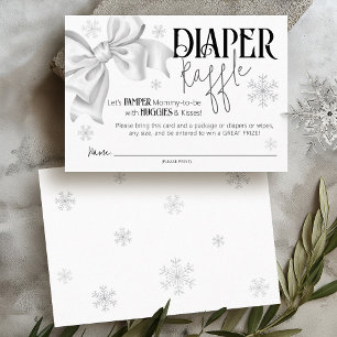 Carte D'accompagnement Fête Prénatale Bébé Hiver Ruban Neigeux Tirage au