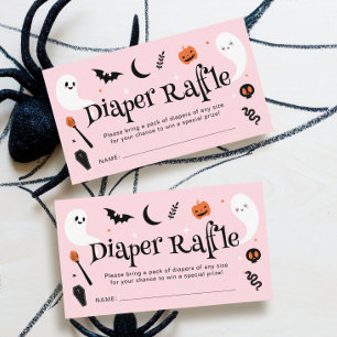 Carte D'accompagnement Fête Prénatale Halloween Bébé Orange Rose Tirage a