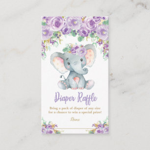 Carte D'accompagnement Feuillage de Baby shower à couches florales violet