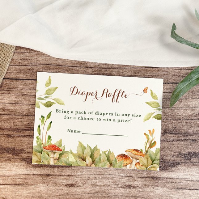 Carte D'accompagnement Feuillage de bois rustique Raffle Verdure Champign (Créateur téléchargé)