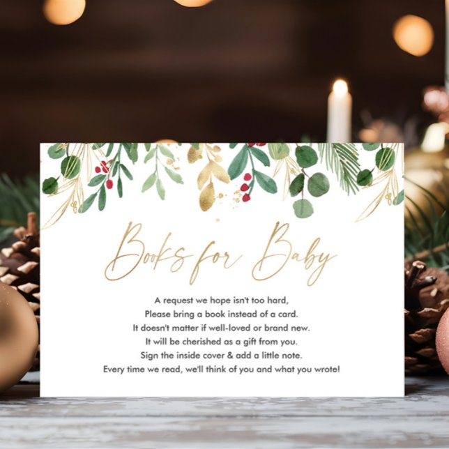 Carte D'accompagnement Feuillage de Noël livres élégants pour les inserts (Créateur téléchargé)