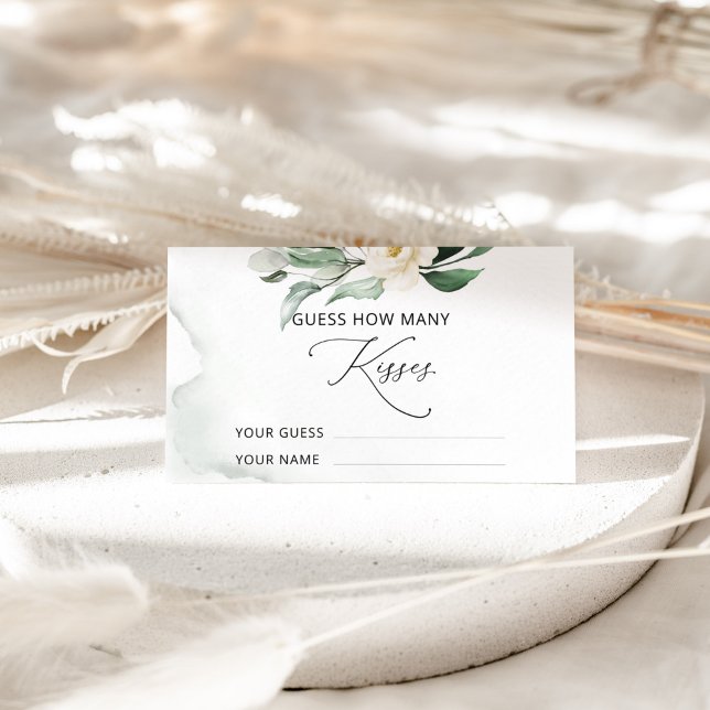 Carte D'accompagnement Feuillage vert combien de baisers jeu de nuptiale (Créateur téléchargé)