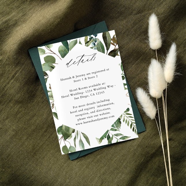 Carte D'accompagnement Feuille & Eucalyptus Rustique LG (Créateur téléchargé)