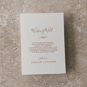 Carte D'accompagnement Feuille minimale Boho Cream Mariage Wishing well