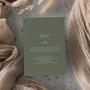 Carte D'accompagnement Feuille minimale   Dark Green Hotel