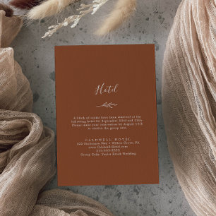 Carte D'accompagnement Feuille minimale Hôtel Terracotta