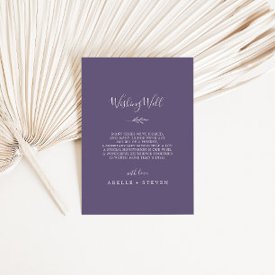 Carte D'accompagnement Feuille minimale Plum Purple Mariage Wishing wel