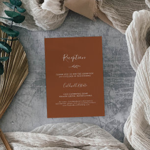 Carte D'accompagnement Feuille minimale Réception en terre cuite