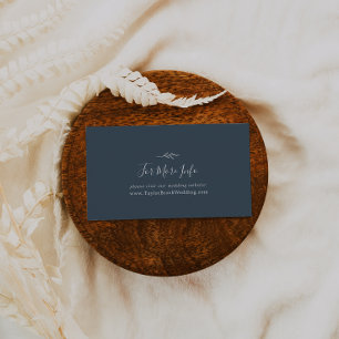 Carte D'accompagnement Feuille minimale   Site Mariage Slate Blue