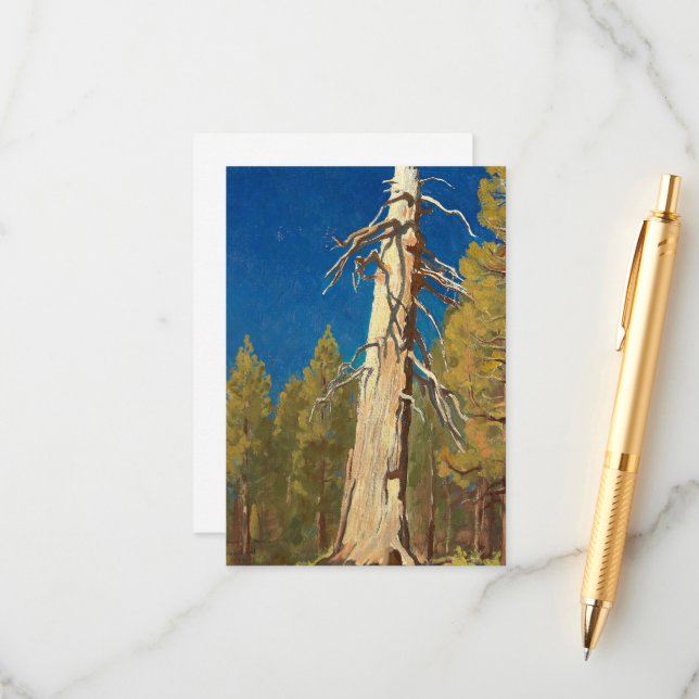 Carte D'accompagnement Feuille tombée par Maynard Dixon (Devant/Arrière en situation)