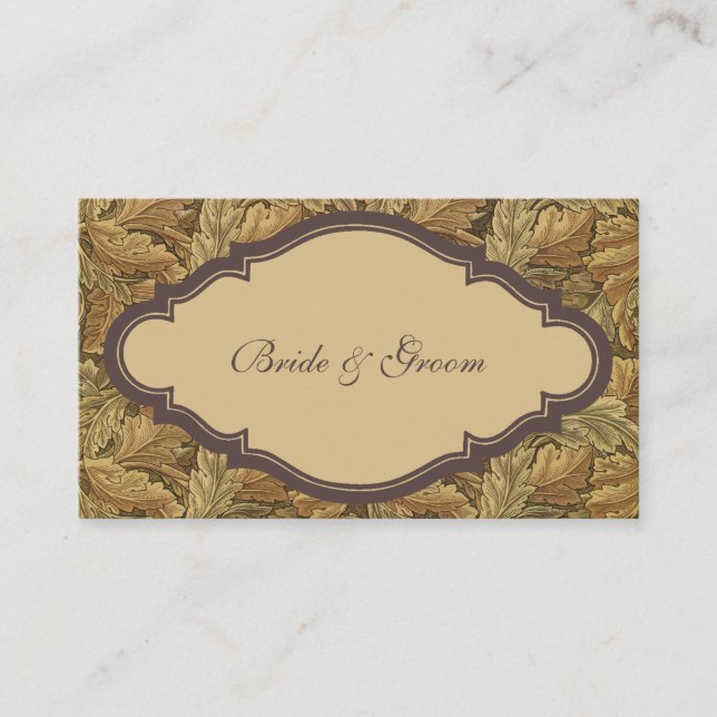 Carte D'accompagnement Feuilles chaudes antiques d'automne victorien (Devant)