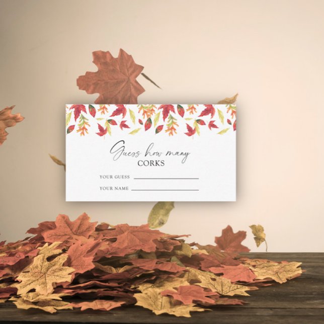 Carte D'accompagnement Feuilles d'automne - devinez combien de bouchons j (Créateur téléchargé)