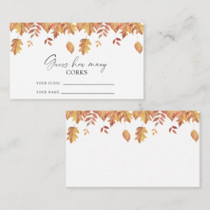 Carte D'accompagnement Feuilles d'automne - devinez combien de bouchons j