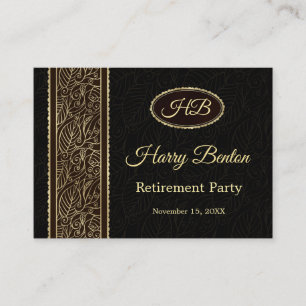 Carte D'accompagnement Feuilles d'or à la retraite brune