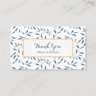 Carte D'accompagnement Feuilles élégantes de saule bleu antique Merci