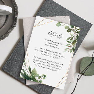 Carte D'accompagnement Feuilles & Eucalyptus Gold LG 2