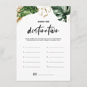 Carte D'accompagnement Feuilles tropicaux devinez le jeu de douche de des