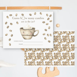 Carte D'accompagnement Fèves de café Baby shower Devinez combien de bonbo