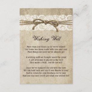 Carte D'accompagnement Ficelle vintage d'élégance sur la dentelle