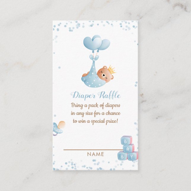Carte D'accompagnement Fiche de boîtier Baby shower de l'ours du garçon (Devant)