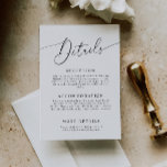 Carte D'accompagnement Fiche de boîtier de détails minimaux pour le Maria<br><div class="desc">Carte de boîtier élégante et minimale avec texte de script moderne en haut. Customisez cet invitation en ajoutant des informations sur votre mariage,  y compris la réception,  l'hébergement et le site Web. Parfait pour toute saison.</div>