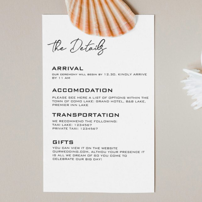 Carte D'accompagnement Fiche de boîtier de détails minimaux pour le Maria (Créateur téléchargé)