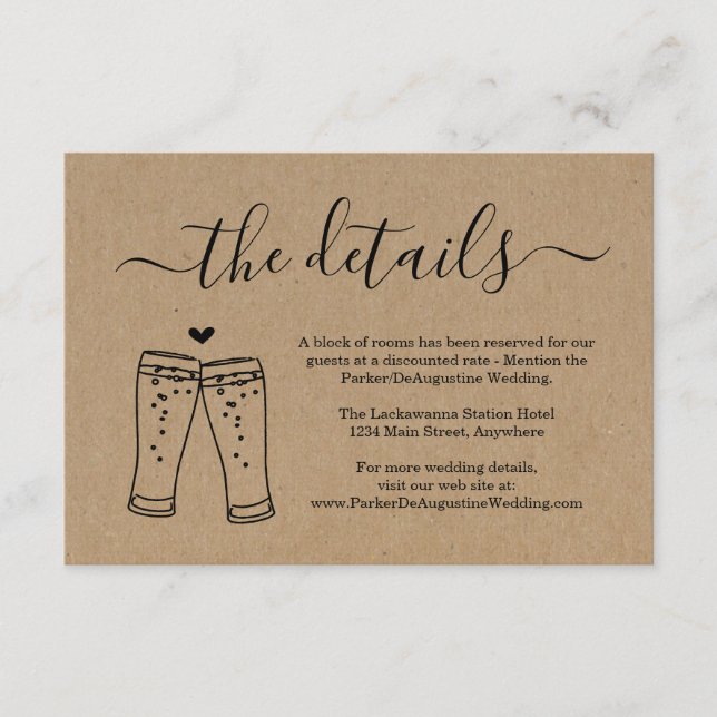 Carte D'accompagnement Fiche de boîtier Informations sur le pain de bière (Devant)