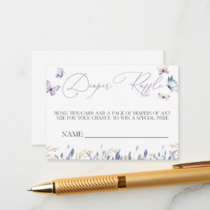 Carte D'accompagnement Fiche de rabat de Baby shower de couches de papill