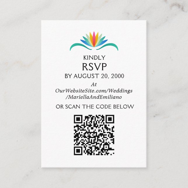 Carte D'accompagnement Fiesta Floral Anniversaire Mariage de douche RSVP  (Devant)