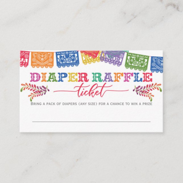 Carte D'accompagnement Fiesta, Nacho Moyenne, Baby shower Déchets Raffle (Devant)