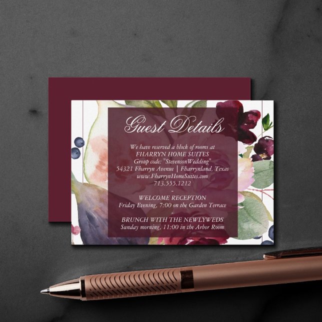 Carte D'accompagnement Figues florissantes | Moody Rustic Fruit Blossom D (Créateur téléchargé)