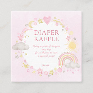 Carte D'accompagnement Fille aquarelle Rainbow Diaper Raffle