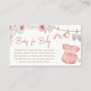 Carte D'accompagnement Fille Boho Clothesline Baby showers Livres pour bé