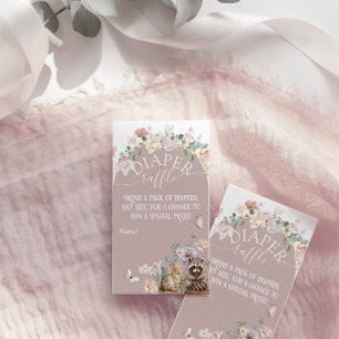 Carte D'accompagnement Fille de Baby shower animal de bois