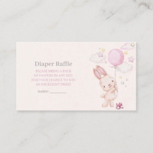 Carte D'accompagnement Fille de Baby Shower Lapin, Tirage au sort des cou