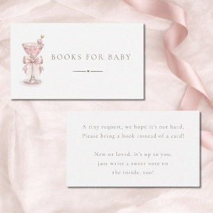 Carte D'accompagnement Fille de Chic Pink Martini Baby Shower Livres Pour