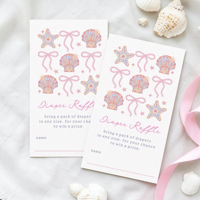 Carte D'accompagnement Fille de plage Bébé Fille d'été Cérémonie de Bébé  (Créateur téléchargé)