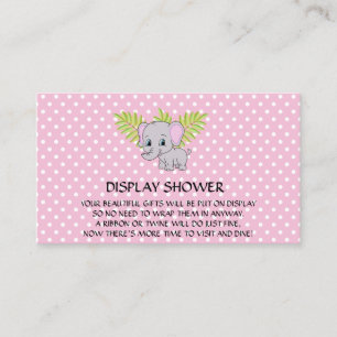 Carte D'accompagnement Fille Eléphant Baby shower Affichage Douche rose