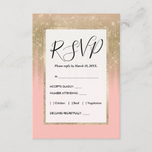 Carte D'accompagnement Fille Glamour Or rose Parties scintillant Gradient