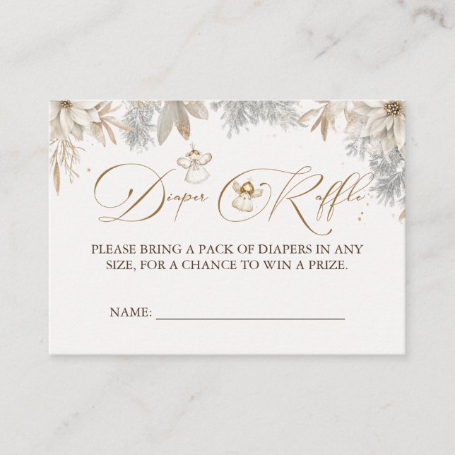 Carte D'accompagnement Fille Hiver Diaper Raffle Baby shower bébé (Devant)