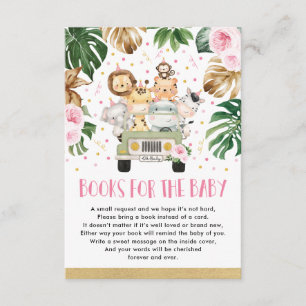 Carte D'accompagnement Fille Jungle Animaux conduire par des livres de do