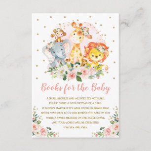 Carte D'accompagnement Fille Jungle Baby shower Animaux sauvages Apportez