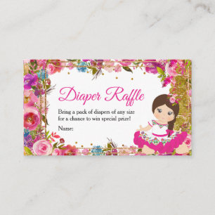 Carte D'accompagnement Fille mexicaine rose Baby shower de la Fiesta Raff