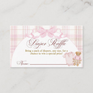 Carte D'accompagnement Fille ourson rose élégante Baby Shower couche