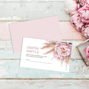 Carte D'accompagnement Fille rose Baby shower Déchets Raffle