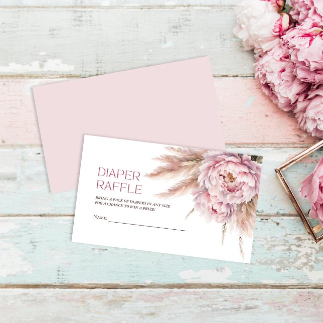 Carte D'accompagnement Fille rose Baby shower Déchets Raffle (Créateur téléchargé)